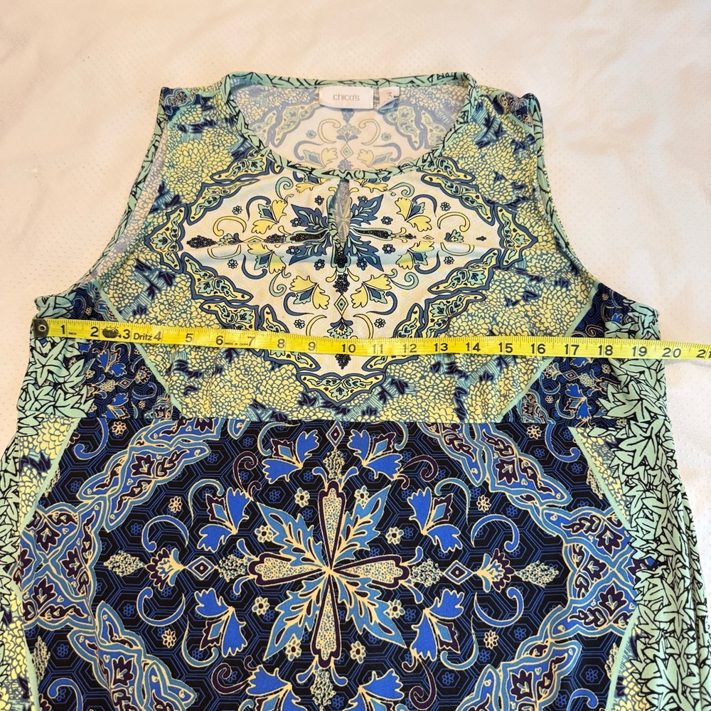Chico’s Mediterranean Waves Long Maxi Dress Chico Size 3=XL - Picture 9 of 11